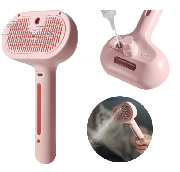 2-in-1 Pet Grooming Spray Brush