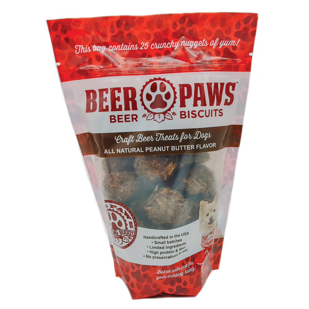 Beer Paws peanut butter dog biscuits