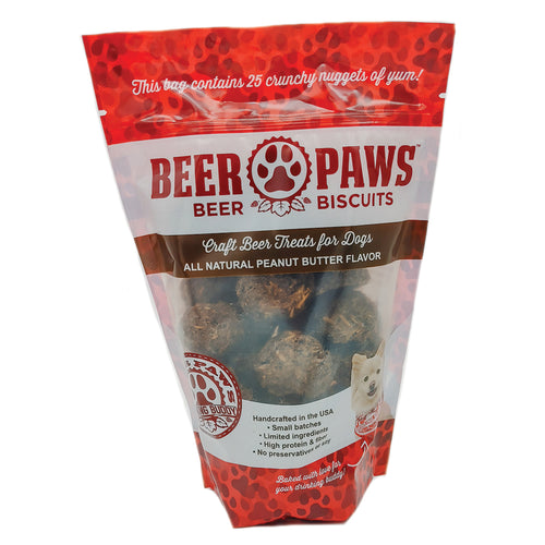 Beer Paws peanut butter dog biscuits