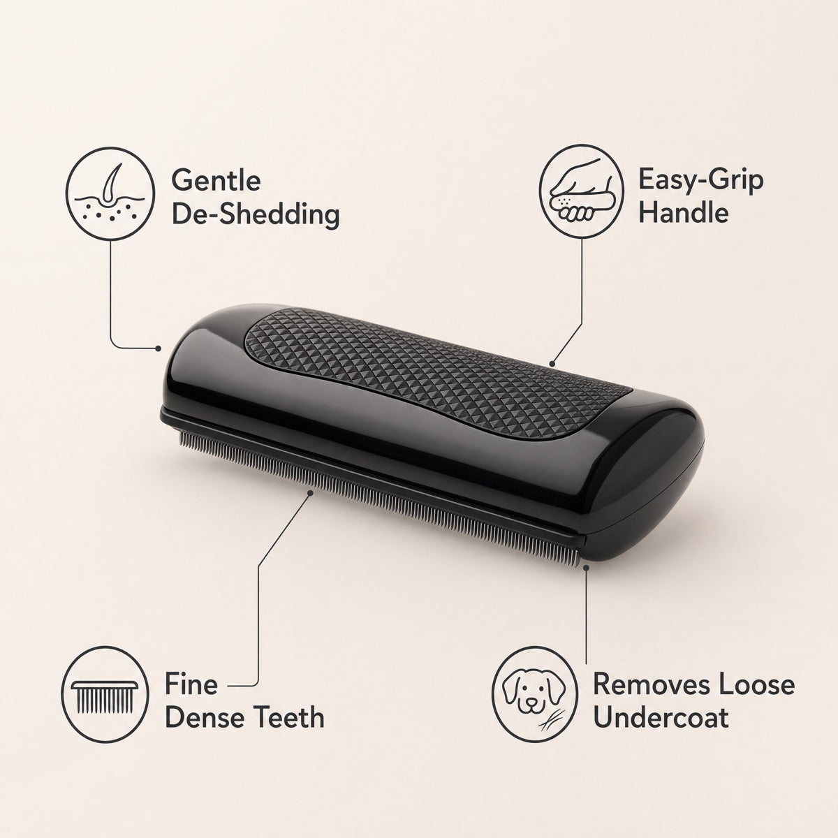 Duel-Sided Pet Grooming and Deshedding Comb